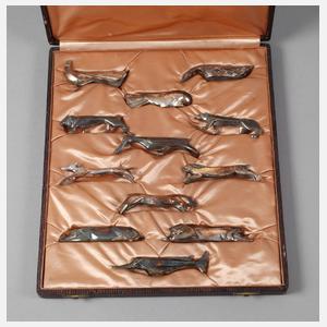 Christofle zwölf Messerbänkchen Art déco