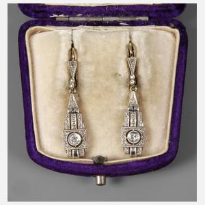 Paar Brillantohrhänger