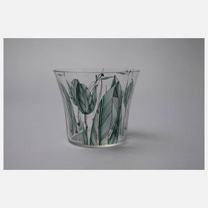 Glasfachschule Zwiesel Bechervase Art déco