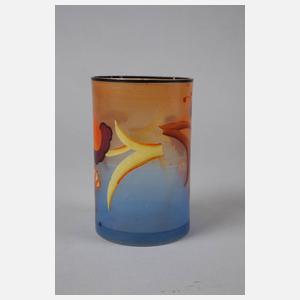 Wiener Werkstätte Bechervase Emailmalerei