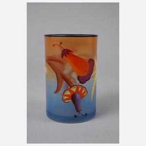 Wiener Werkstätte Bechervase Emailmalerei