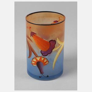 Wiener Werkstätte Bechervase Emailmalerei