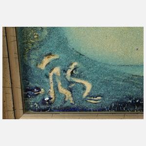 Wandplatte hockender weiblicher Akt