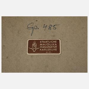 Wandplatte hockender weiblicher Akt