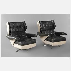 Paar Drehsessel Leder