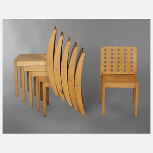 Sechs Stapelstühle Thonet