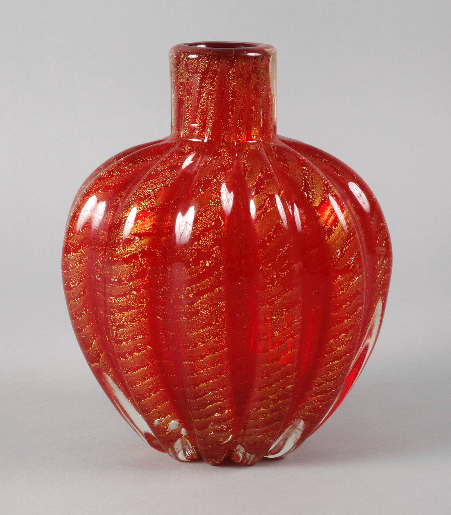 Murano Vase Ercole Barovier "Cordonato Oro"