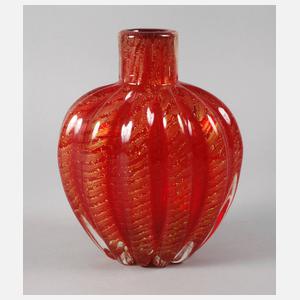 Murano Vase Ercole Barovier "Cordonato Oro"