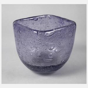 Glasschale violett mit unregelmäßigen Luftblasen