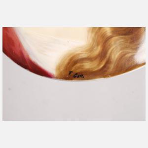 Porzellanplatte mit Mädchenportrait