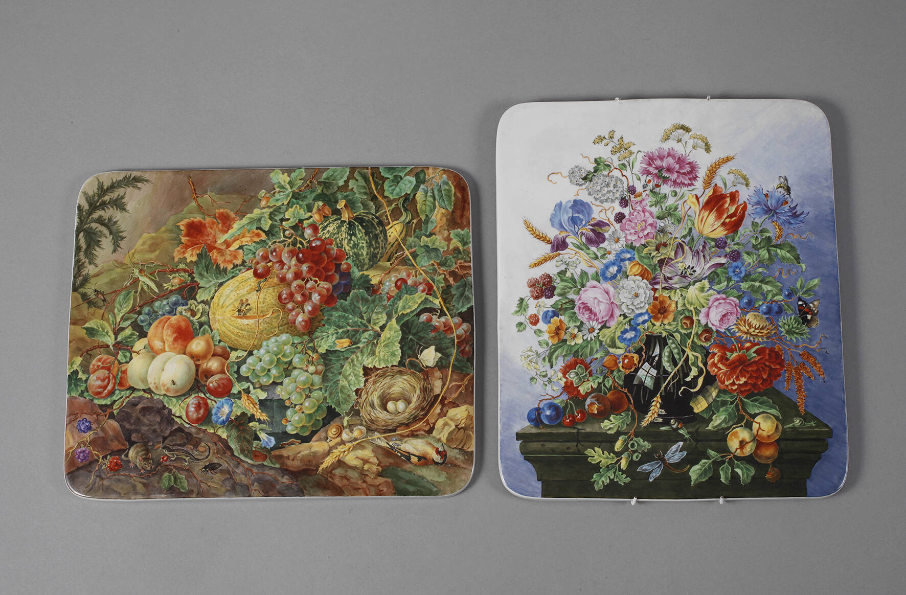 Paar Wandplatten mit Stillleben