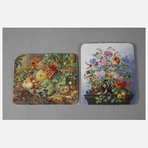 Paar Wandplatten mit Stillleben