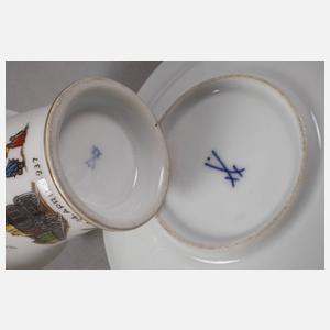 Meissen Jubiläumstasse mit Eisenbahnmotiv