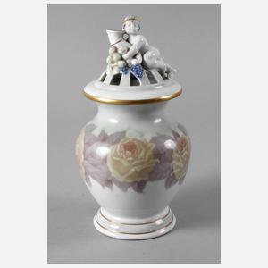 Fraureuth Potpourri-Deckelvase mit Putto