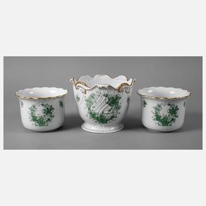 Herend Ungarn drei Cachepots "Garbendekor"