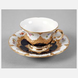 Meissen Mokkatasse mit Untertasse "B-Form"