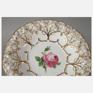 Meissen kleiner Prunkteller "Rote Rose"