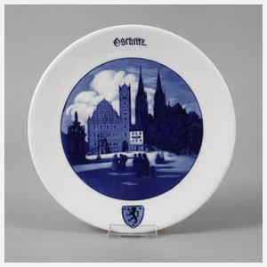 Meissen Ansichtenteller "Oschatz"