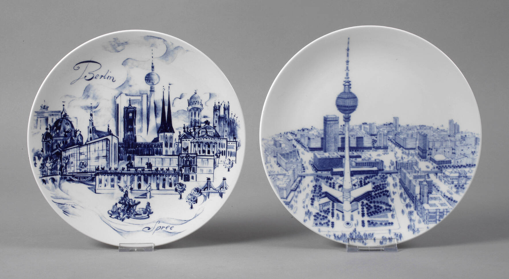 Meissen zwei Ansichtenteller Berlin