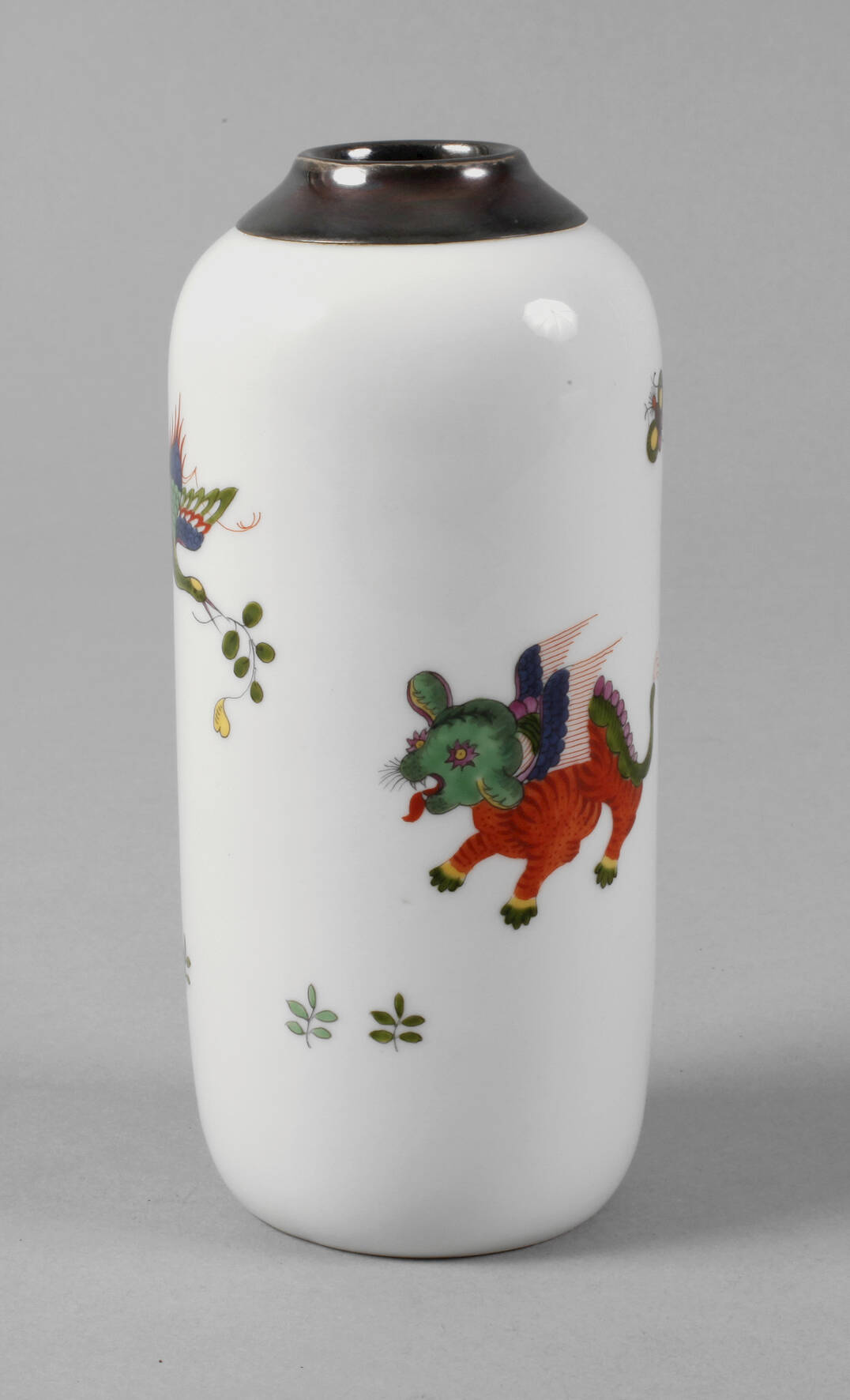 Meissen Vase mit Silbermontierung