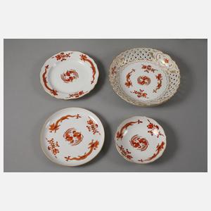 Meissen Kaffeeservice "Reicher Drache, rot"