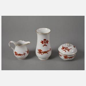 Meissen Kaffeeservice "Reicher Drache, rot"