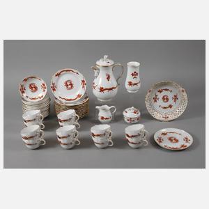 Meissen Kaffeeservice "Reicher Drache, rot"