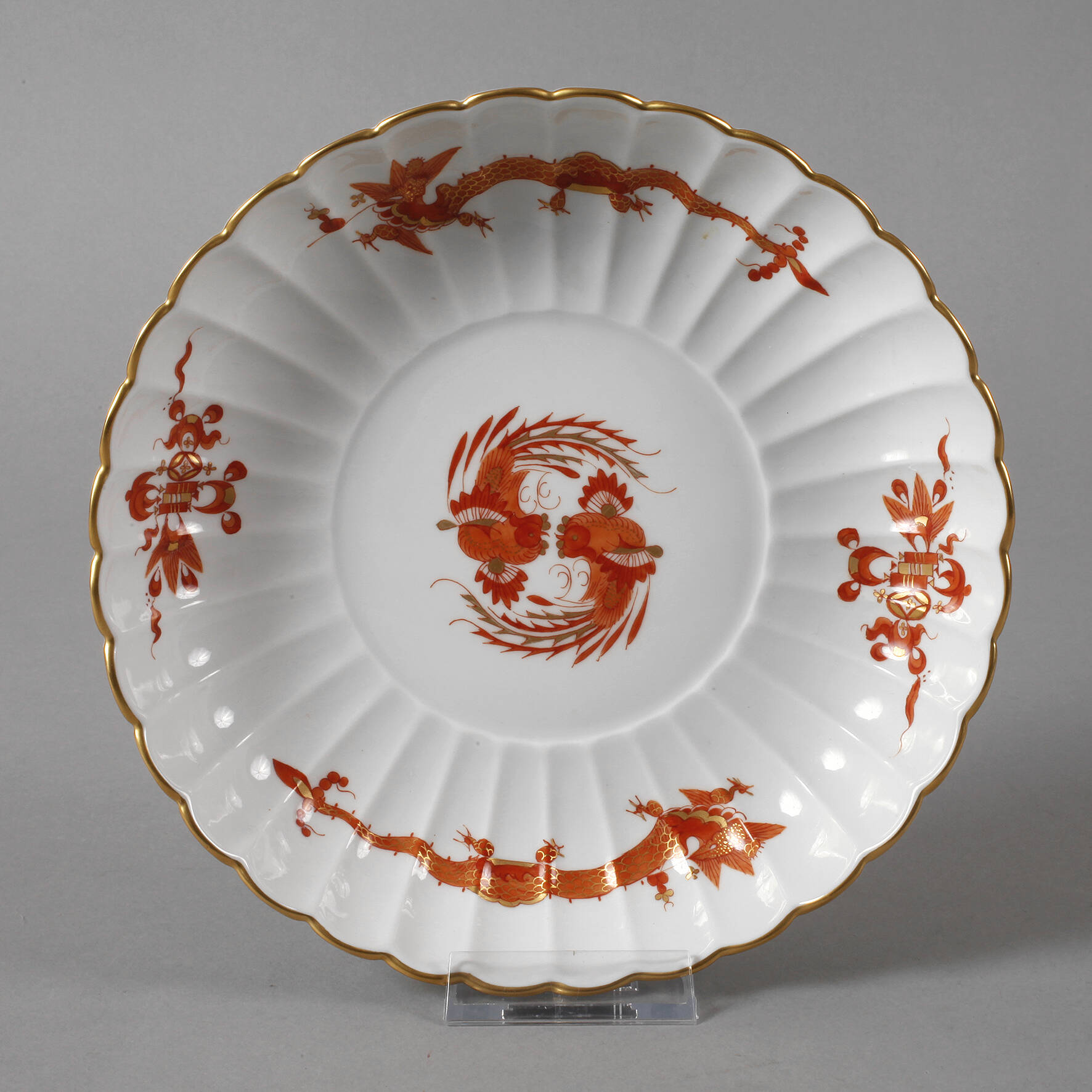 Meissen Wandteller "Reicher Drache, rot"