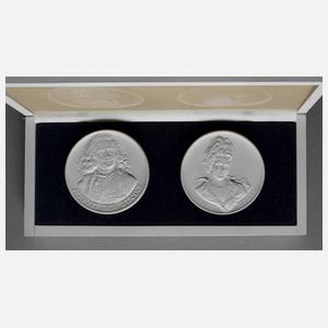 Meissen Paar Plaketten in Box