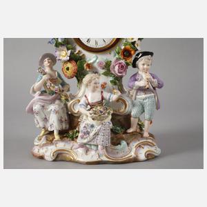 Meissen "Uhrengehäuse mit Gärtnerfiguren"
