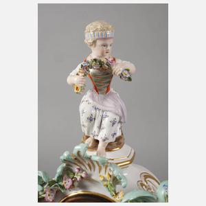 Meissen "Uhrengehäuse mit Gärtnerfiguren"