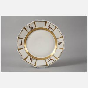 Nymphenburg zwei Teller mit Jagdmotiv