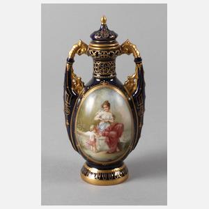 Rudolstadt-Volkstedt Potpourrivase im Wiener Stil