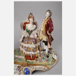 Volkstedt monumentale Figurengruppe "Königliche Audienz"