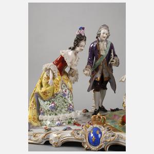 Volkstedt monumentale Figurengruppe "Königliche Audienz"