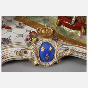 Volkstedt monumentale Figurengruppe "Königliche Audienz"