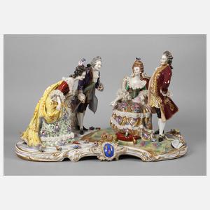 Volkstedt monumentale Figurengruppe "Königliche Audienz"