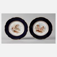 Frankreich Paar Teller mit Puttenmotiv111