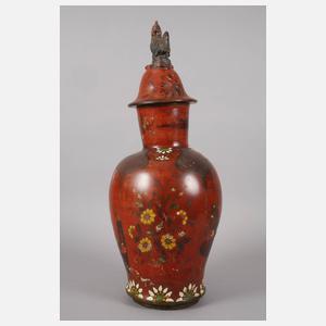Große Berliner Lackvase mit Chinoiserien