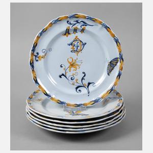 Émile Gallé sechs Speiseteller
