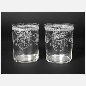 Zwei klassizistische Trinkgläser