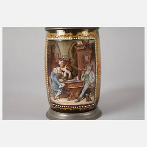 Bierkrug mit Wirtshausszene