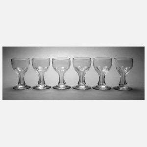 Sechs Trinkgläser