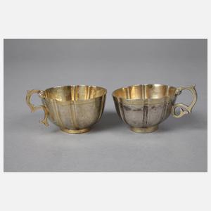 Zwei Branntwein-Probierschalen