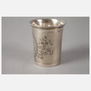 Silberbecher mit Adelswappen