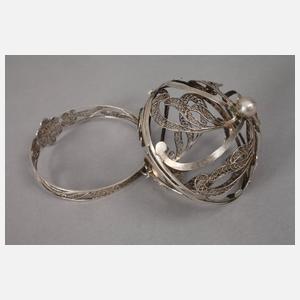 Feine Silberdrahtarbeit