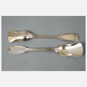 Silber sechs Eislöffel Augsburger Faden