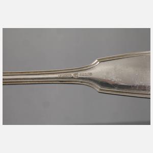 Silber sechs Menülöffel und Speisegabeln