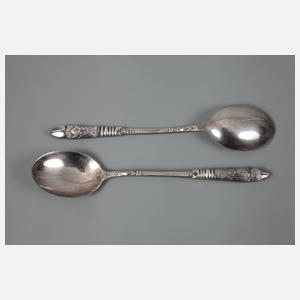 Sechs Kaffee- und sechs Mokkalöffel jagdlich