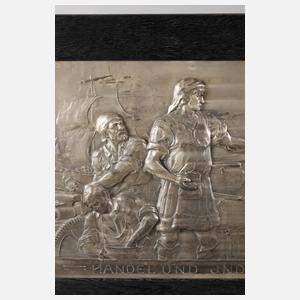 Übergroße Galvanoplastik "Handel und Industrie"